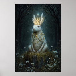Poster A four-eared crowned hare sits on a stump