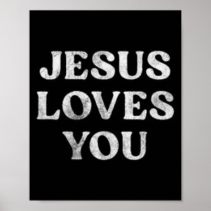Poster A Frase Jesus Te Ama Em Um Tri-blend Premium