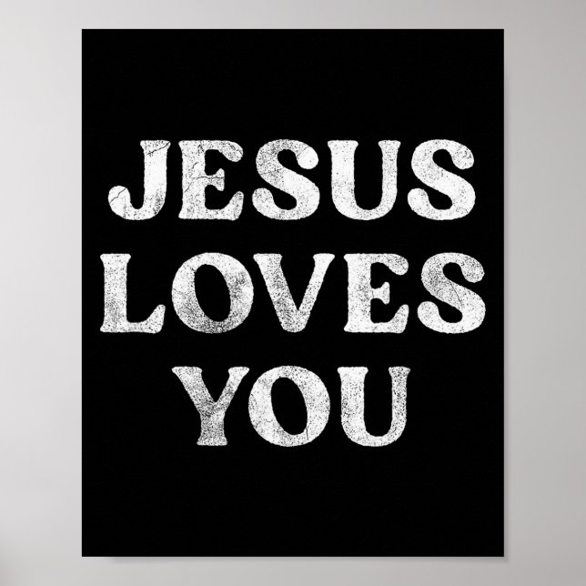 Poster A Frase Jesus Te Ama Em Uma  (Frente)