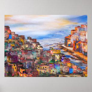 Poster A frente d'água em Nápoles, fraldas, napoli, cidad