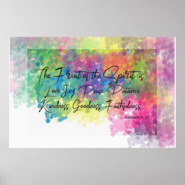 Poster A Fruta do Espírito - Galatianos 5 (Frente)