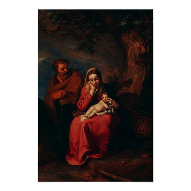 Pôster A Fuga para o Egito por Abraham Bloemaert  (Frente)