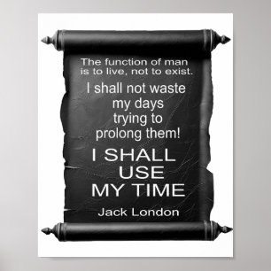 Poster A FUNÇÃO DO HOMEM É VIVER Jack London