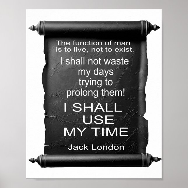 Poster A FUNÇÃO DO HOMEM É VIVER Jack London (Frente)