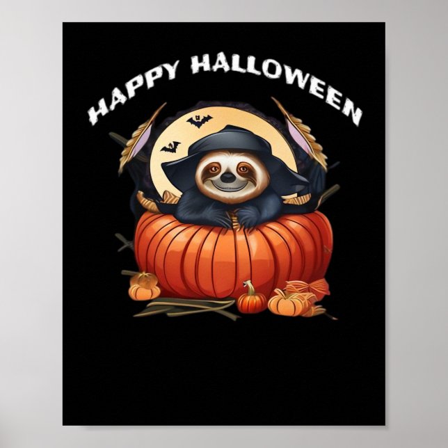 Poster A funny sloth celebrating Halloween Essential T-Sh (Frente)