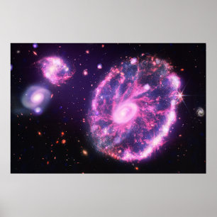 Poster A Galáxia das Rodas   Hubble e JWST