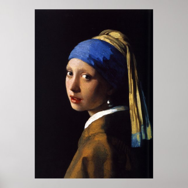 Pôster A Garota Com A Pérola A Ouvir Johannes Vermeer (Frente)