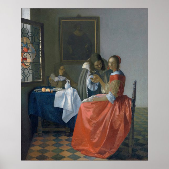 Poster A garota com vidro de vinho (Frente)