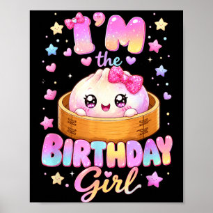 Poster A Garota de Aniversário Kawaii Anime Bolinho de An