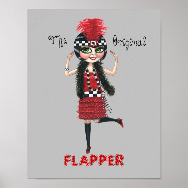 Poster A Garota Flapper Original Roaring dos anos 20 Bone (Frente)