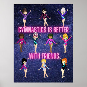Poster A ginástica É Melhor Com Amigos