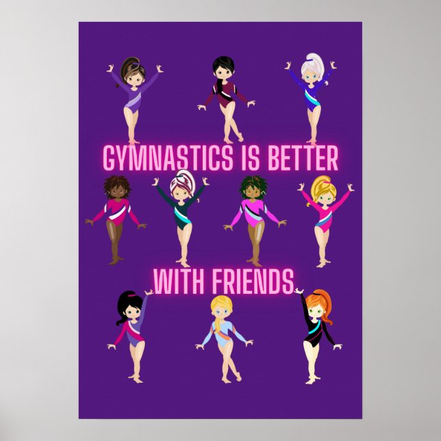 Poster A ginástica É Melhor Com Amigos (Frente)