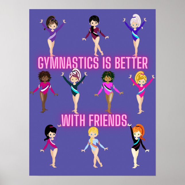 Poster A ginástica É Melhor Com Amigos (Frente)