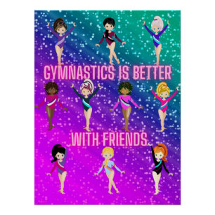 Pôster A ginástica É Melhor Com Amigos Super Sparkle