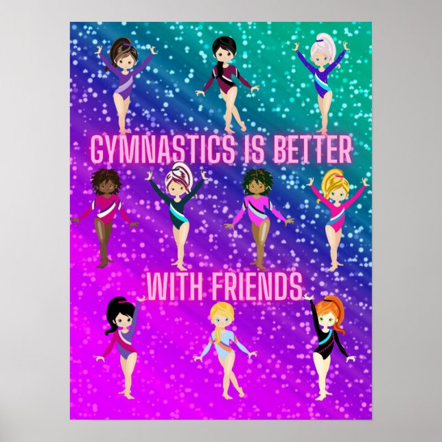 Poster A ginástica É Melhor Com Amigos Super Sparkle (Frente)