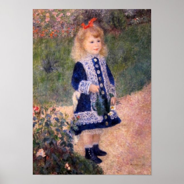 Pôster A Girl With A Watering Can by Pierre Renoir (Frente)