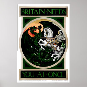 Poster A Grã-Bretanha Precisa de Você Agora Mesmo 1915 WW