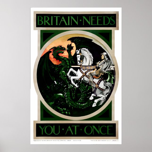 Poster A Grã-Bretanha Precisa de Você Agora Mesmo 1915 WW (Frente)
