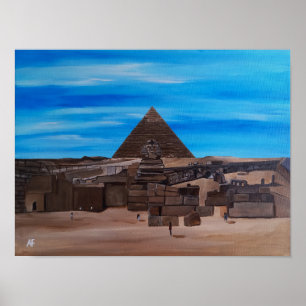 Poster A Grande Esfinge e a Pirâmide de Khafre