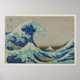 Pôster A grande onda da arte de Woodblock do japonês de