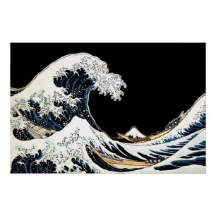 Pôster A Grande Onda de Kanagawa Hokusai, arte japonês