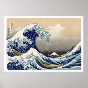 Pôster A grande onda fora de Kanagawa Ukiyo-e