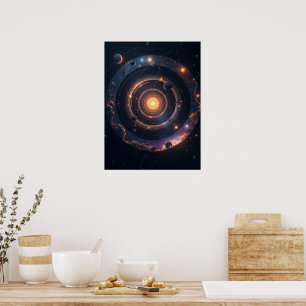 Poster A Gravidade das Formas – Abstrato Geométrico Cósmi