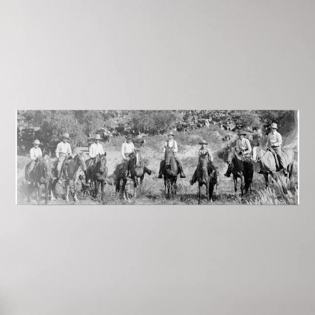 poster "A Group Of Texas Cowboys" (Frente)