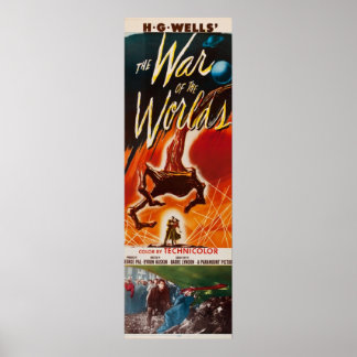 Poster A GUERRA DO MUNDO HG Wells Fiction Vin