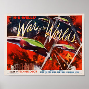Poster A GUERRA DO MUNDO REtro SciFi Film HG Wells Vi