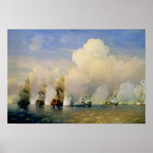 Pôster A guerra Russo-Sueco do mar perto de Kronstadt em