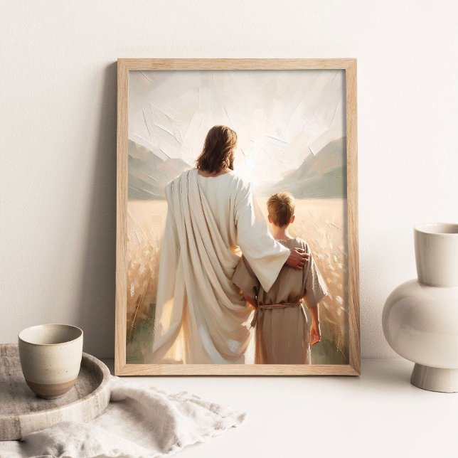 Poster A Guiding Hand, Christian Wall Art, Picture of Jes (Criador carregado)