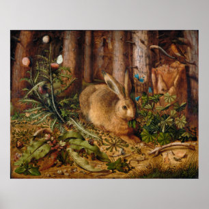 Poster A Hare in the Forest por Hans Hoffmann