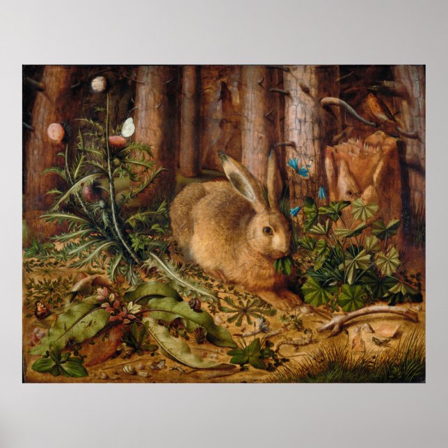 Poster A Hare in the Forest por Hans Hoffmann (Frente)