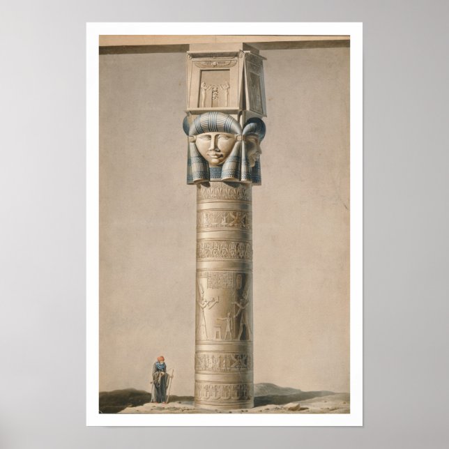 Poster A Hathor headed pillar at Dendarah, illustration ' (Frente)
