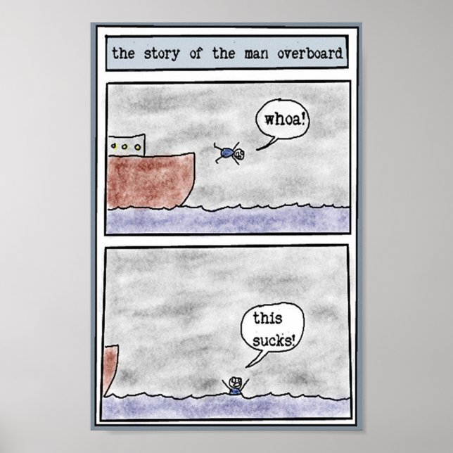 Poster a história do homem borda fora (Frente)