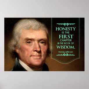Pôster A honestidade das citações de Thomas Jefferson