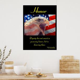 Poster A honra paira acima do orgulhoso americanismo ousa