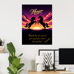 Poster A honra se eleva com a ousada graça do pôr do sol