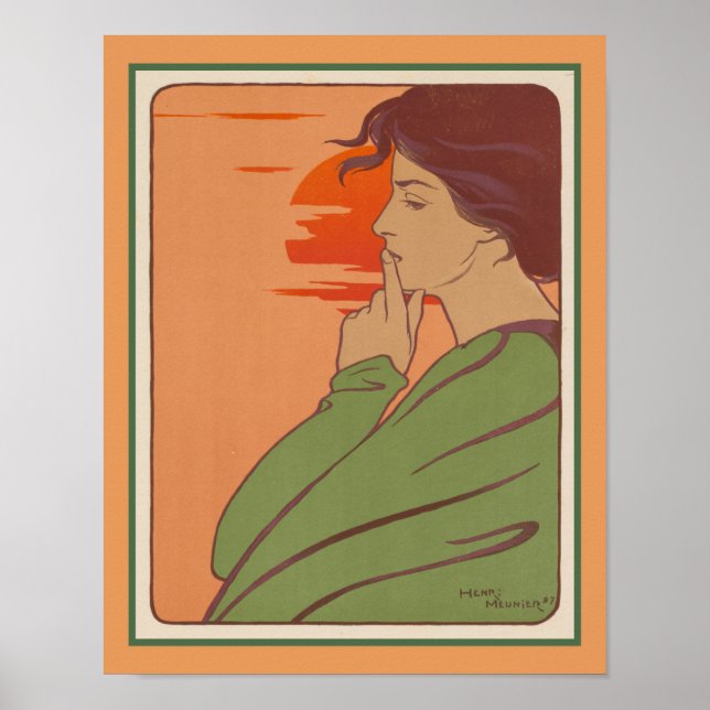 Poster A Hora do Silêncio Art Nouveau (Frente)