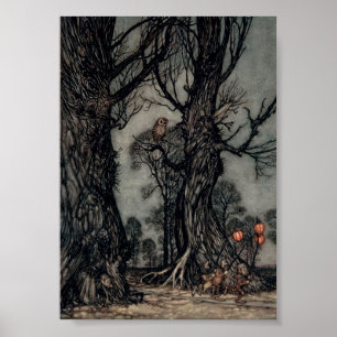 Poster "A Hunt Halloween", ilustração 5 x 7 na canvas
