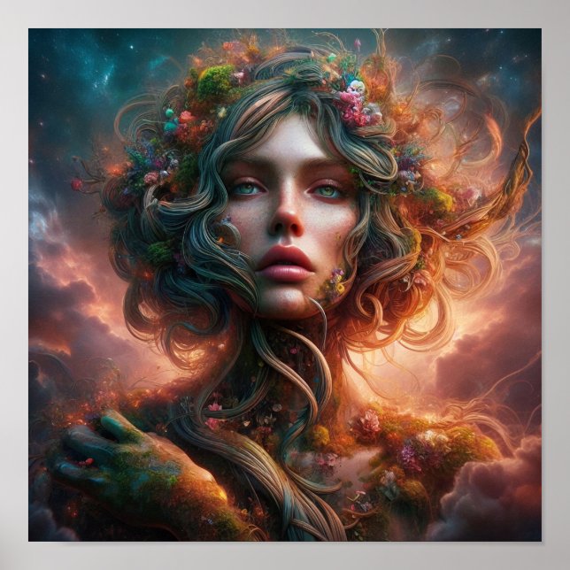 Poster A.I. Bonita Deusa da Natureza (Frente)