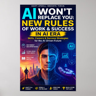 Poster A IA Não Vai Substituir Você: Novas Regras de Trab
