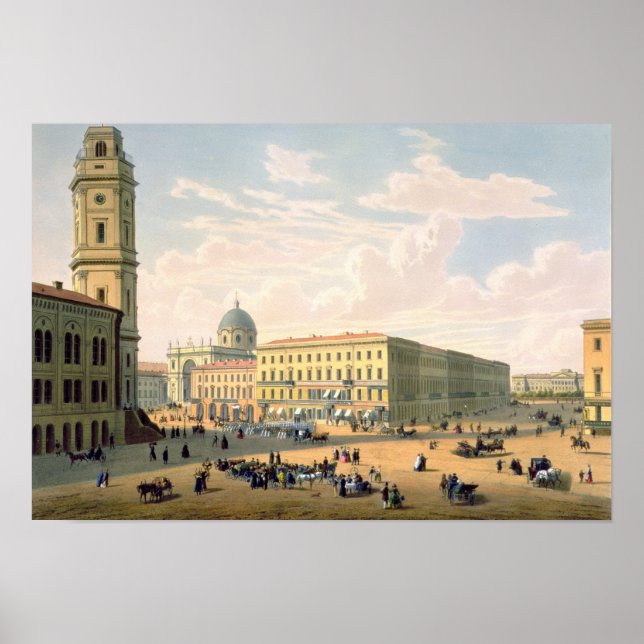 Poster A Igreja Católica e a Rua Mikhailovskaya (Frente)