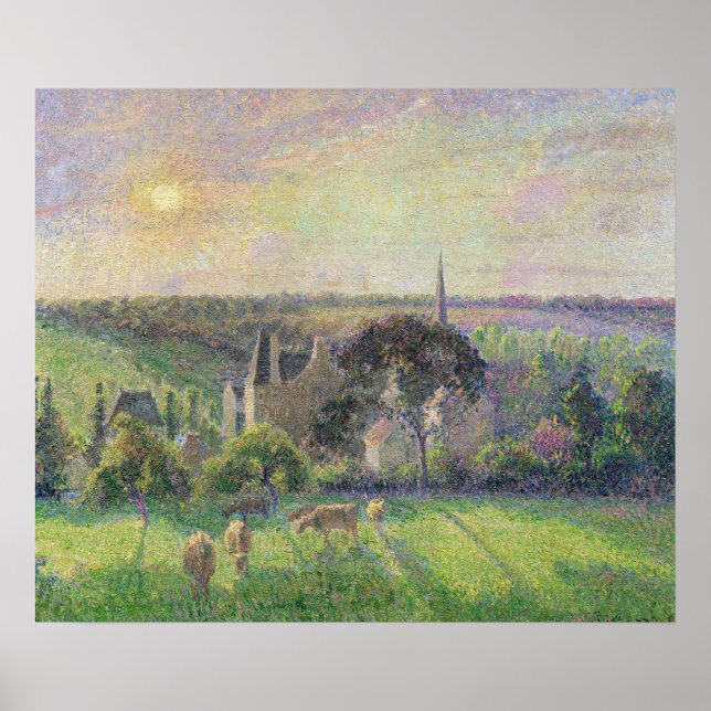 Poster A Igreja e Fazenda de Eragny, 1895 (Frente)