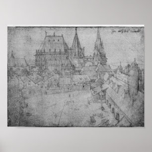 Pôster A igreja em Aix-la-Chapelle, 1520