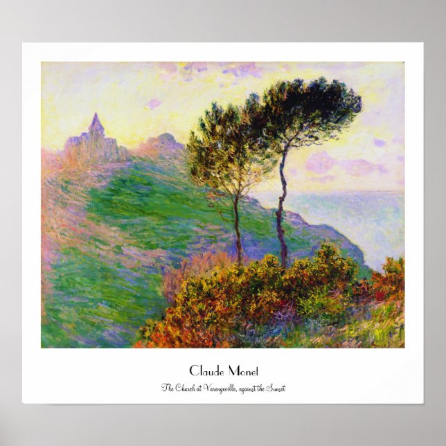 Pôster A Igreja em Varengeville, contra o Sunset (Frente)