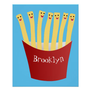 Pôster A ilustração de desenho animado de comida rápida d