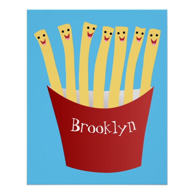 Pôster A ilustração de desenho animado de comida rápida d (Frente)