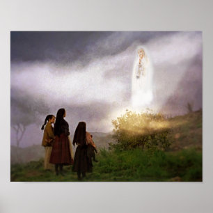 Pôster A imagem devocional da aparição de Fatima